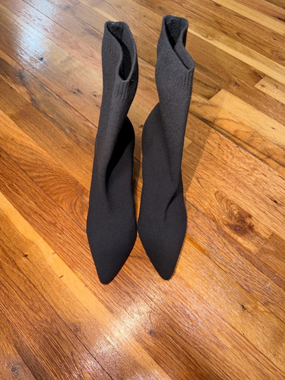 Aldo Black Pointed Sock Booties